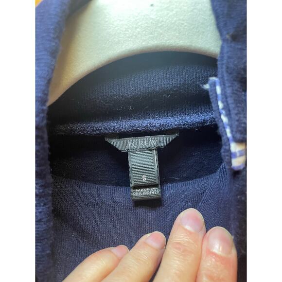 J.Crew Women Small Nautical Striped Button Shoulder Turtleneck Top Navy Pink - Picture 13 of 14